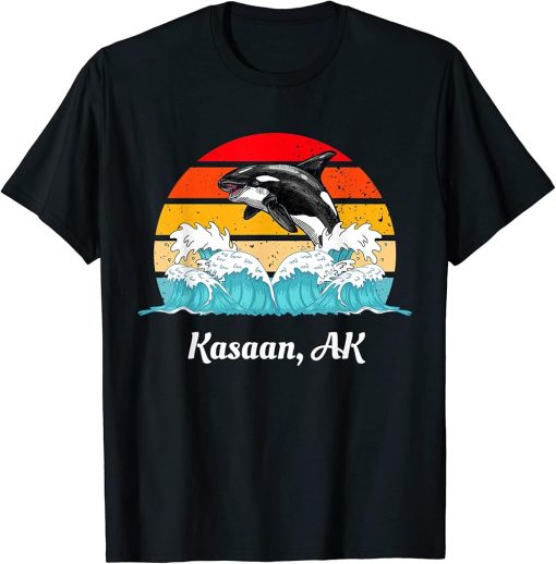 Vintage Kasaan AK Distressed Orca Killer Whale Art T-Shirt